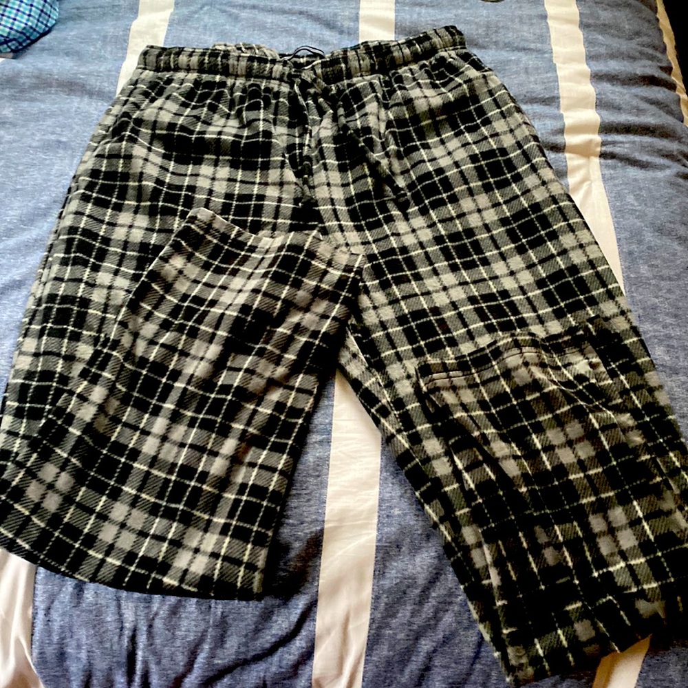 Black/grey Fleece Pajama Pants